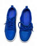Mens Blue Leather Sneakers