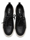 Mens Black Leather Sneakers